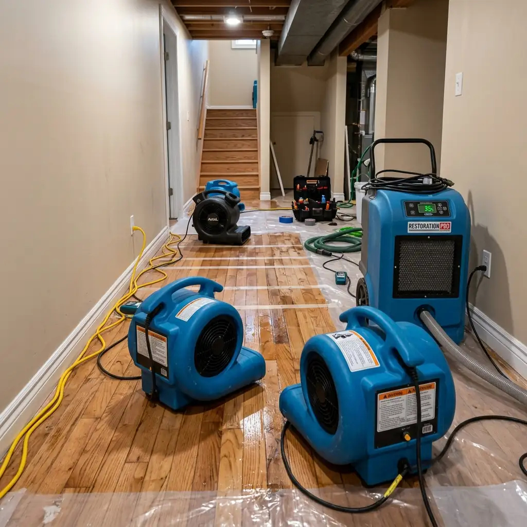 Emergency burst pipe water extraction and structural drying in Anchorage